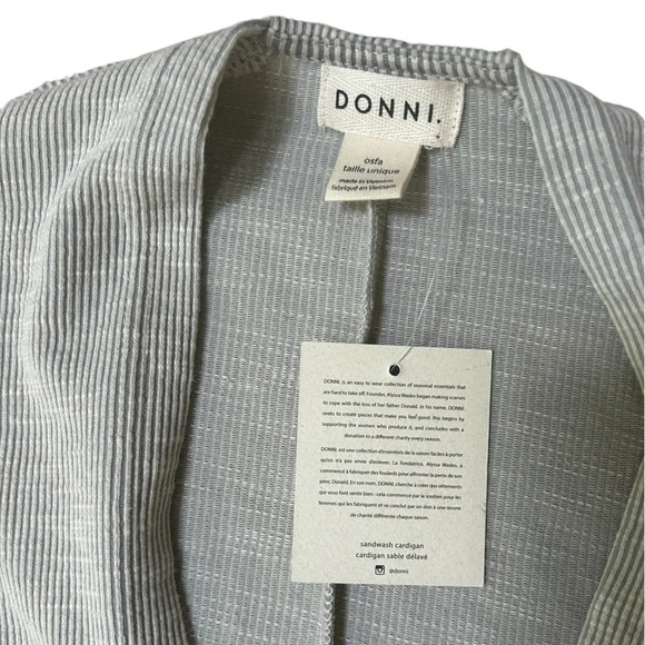 Donni. | Ribbed Lightweight Sandwash Cardigan Sweater, One Size Fits All - Picture 7 of 8